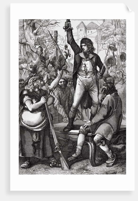 Man Assembling Crowd During French Revolution by Anonymous