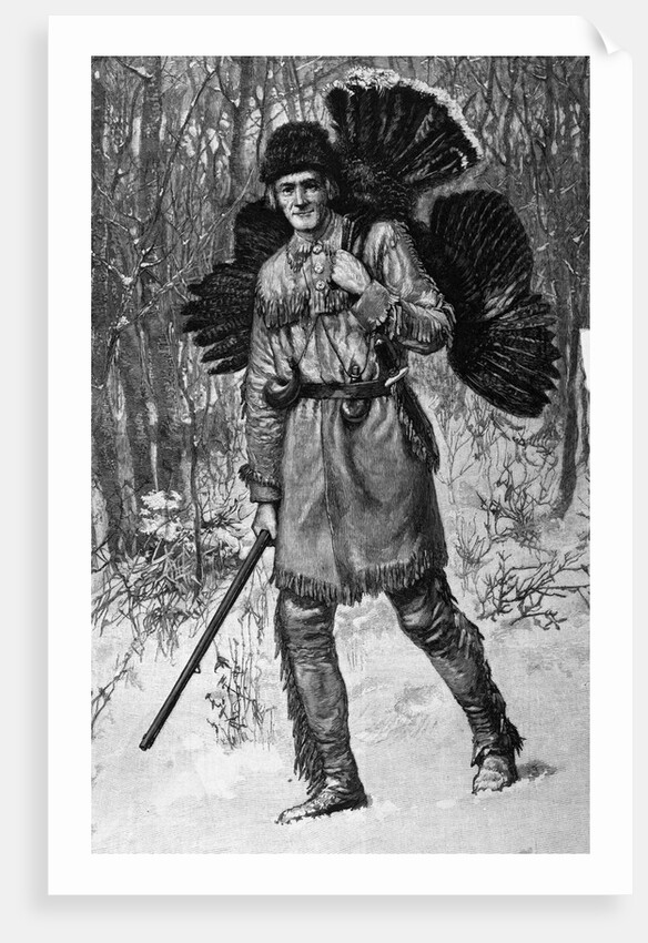 Thanksgiving Hunter With A Turkey by Anonymous