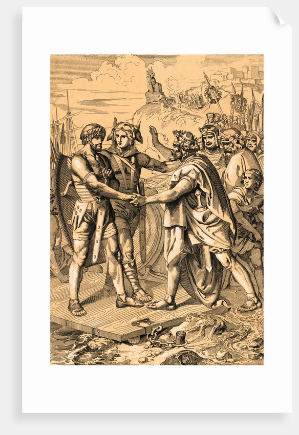 Hengist and Horsa Coming Ashore with Their Warriors by Anonymous