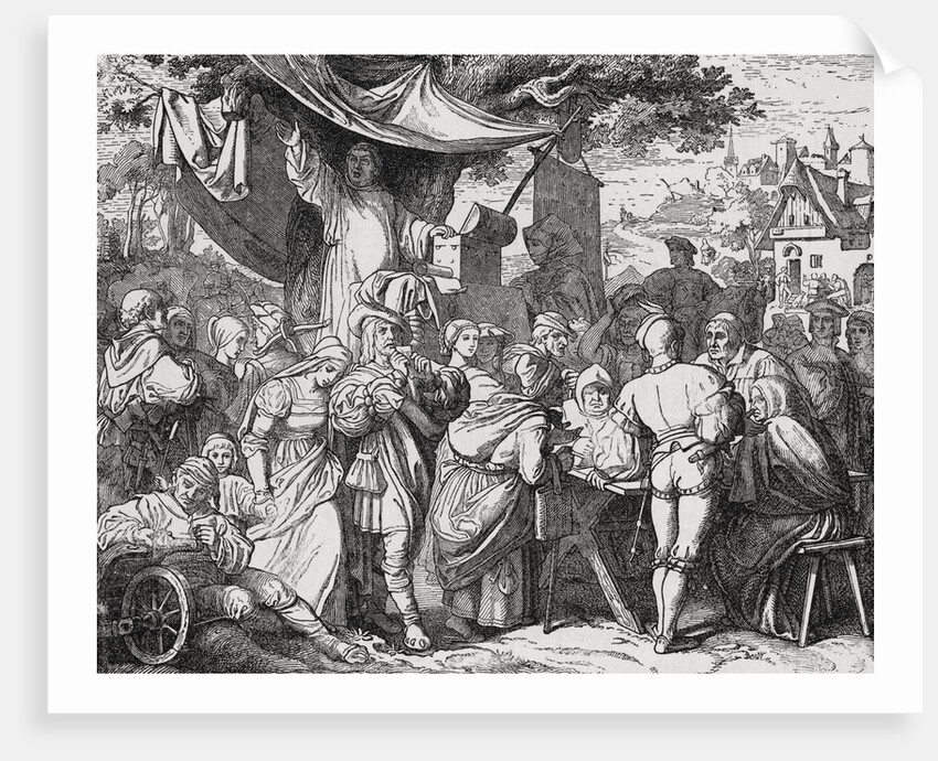Martin Luther Opposer Johann Tetzel with Crowd by Anonymous