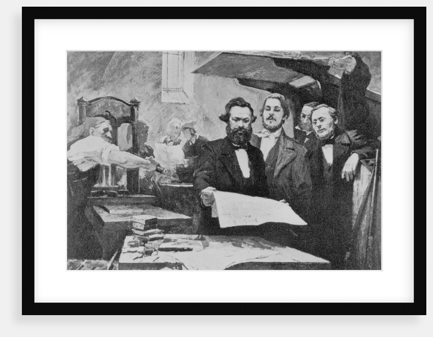 Friedrich Engels and Karl Marx During Press Operations by Anonymous