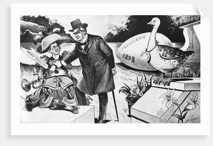Cartoon of William McKinley Trying to Stop Yellow Journalism by Anonymous