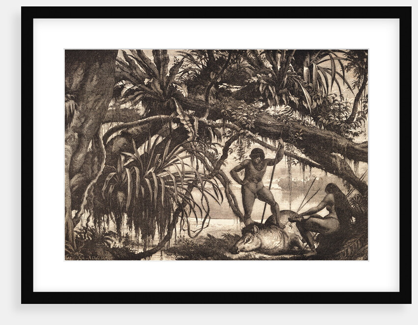 Caripuna Indians Examining Tapir by Anonymous