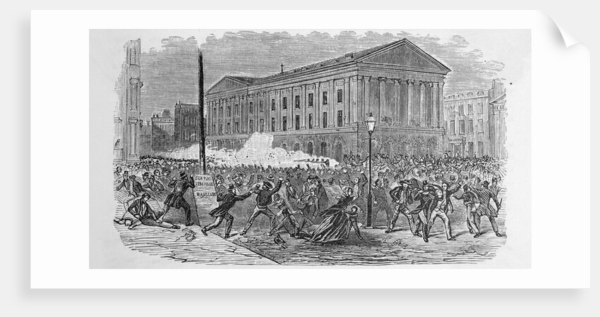 Illustration of the Riot at the Astor Place Opera House by Anonymous