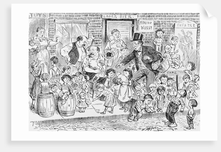 Illustration of an Overpopulated Street in New York City by Anonymous