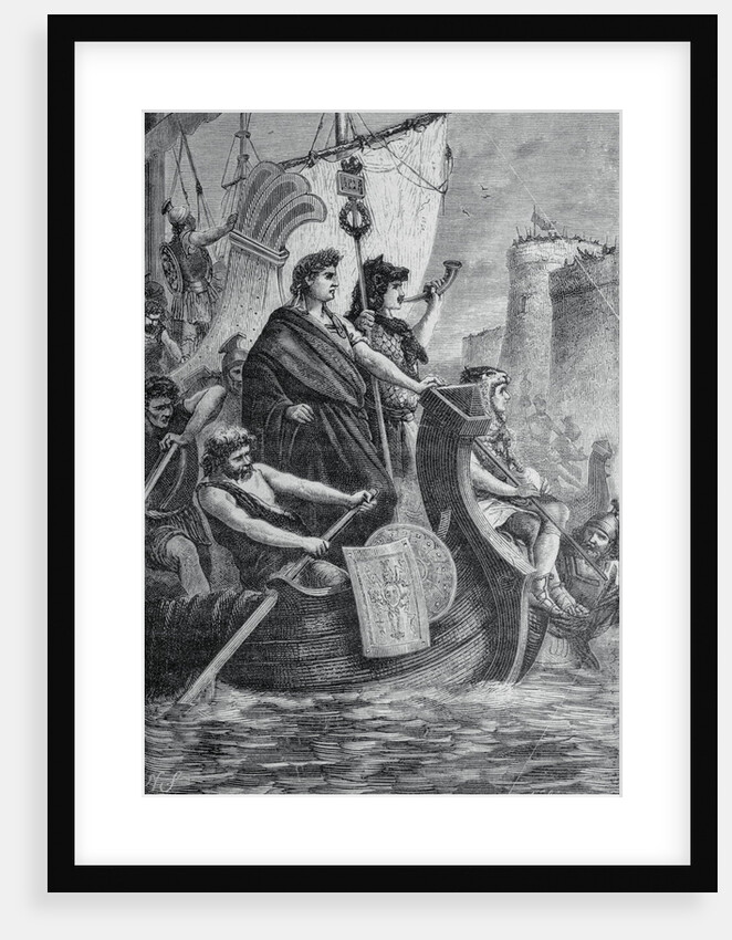 Julius Caesar Traveling on Channel by Boat by Anonymous