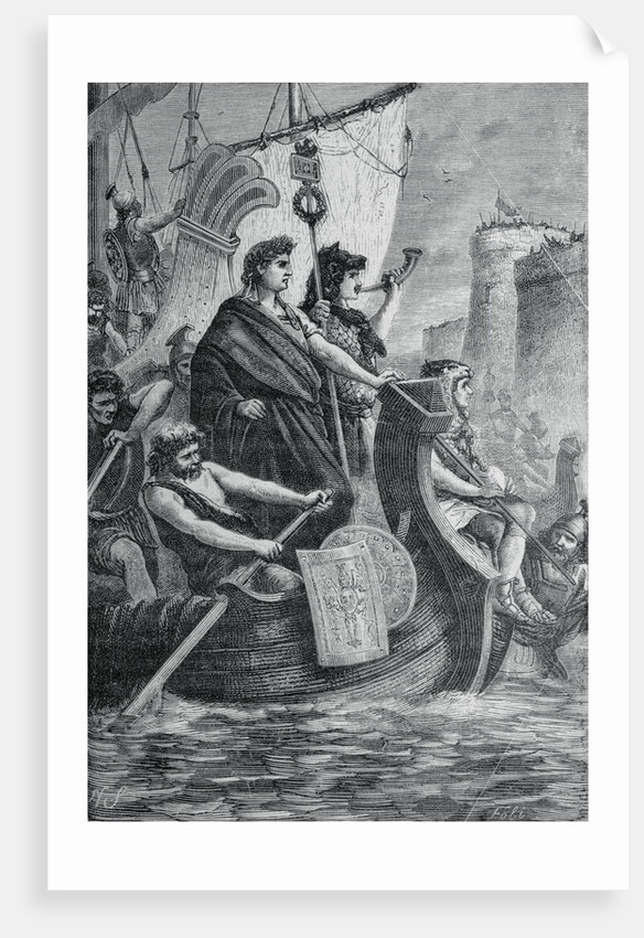 Julius Caesar Traveling on Channel by Boat by Anonymous