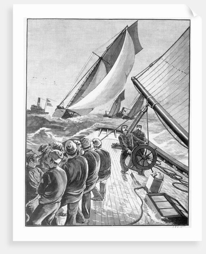 Illusrtration Of Yachting Race 1885 by Anonymous