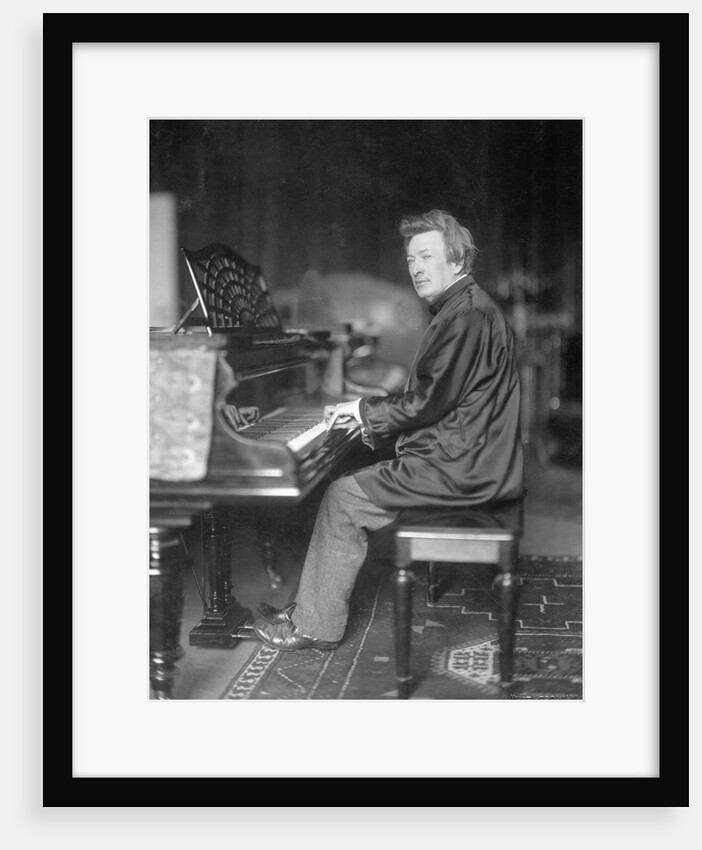Pianist Ferrucio Busoni Posing at Piano by Anonymous