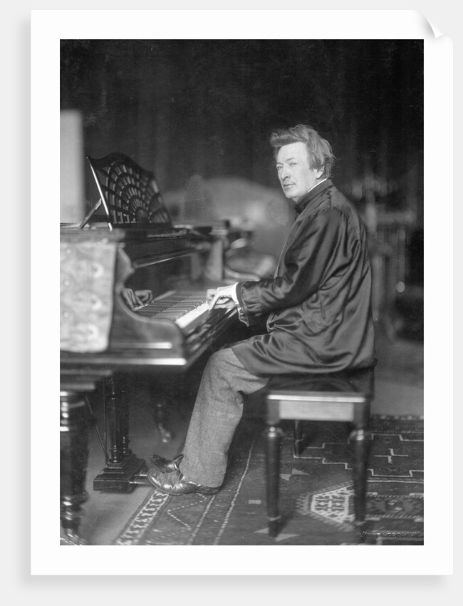 Pianist Ferrucio Busoni Posing at Piano by Anonymous