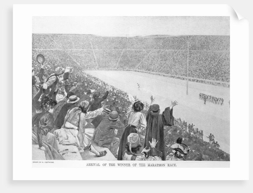 Arrival of the Winner of the Marathon Race by Andre Castaigne