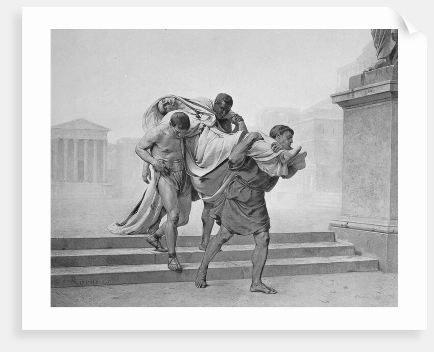 Julius Caesar Being Carried from fatal Death Scene by Anonymous