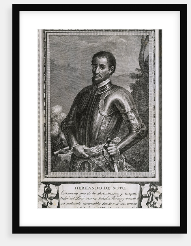 Illustrated Portrait of Spanish Explorer Hernando De Soto by Anonymous