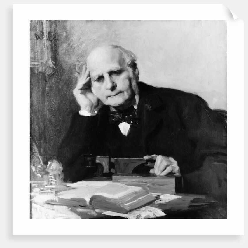 Painting of Scientist Sir Francis Galton at Work by Anonymous