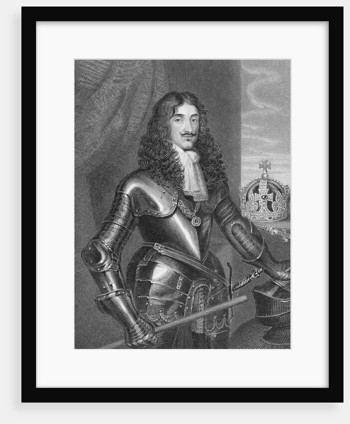 Engraved Portrait Of King Charles II by Anonymous