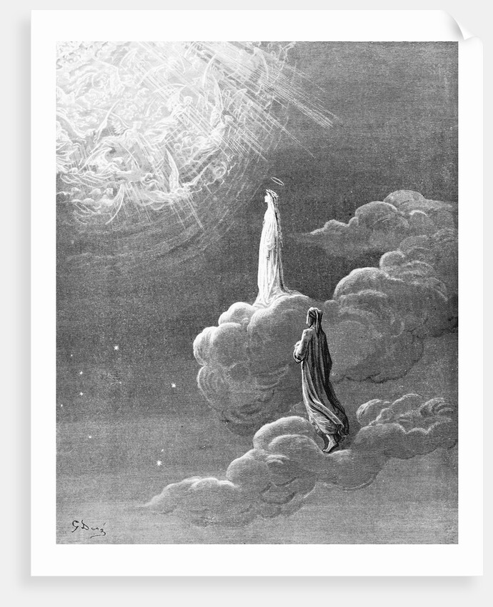 Drawing Depicting a Dante's Paradisio Scene by Anonymous