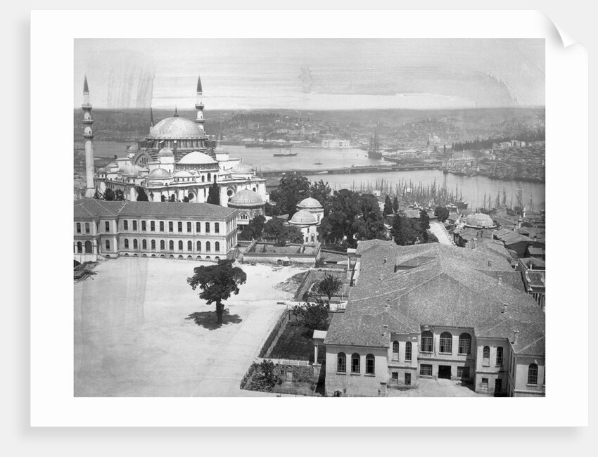 Aerial View of Istanbul Along Harbor by Anonymous