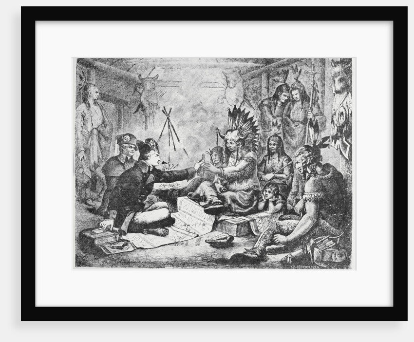 Settlers and Native Americans Trading Goods by Anonymous