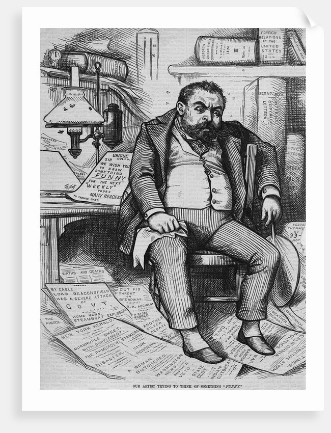 Thomas Nast Trying To Come Up W/Cartoon by Anonymous