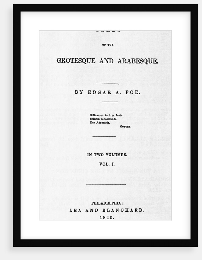 Title Page of Poe's Tales of the Grotesque and Arabesque by Anonymous