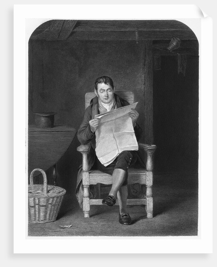 A Man Seated and Reading the Newspaper by Anonymous