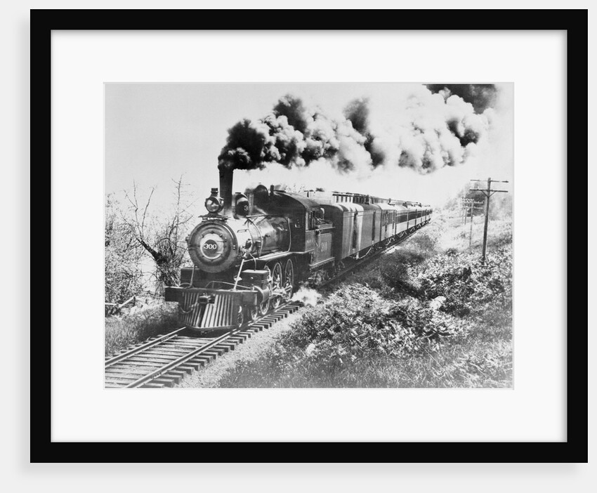 Early Passenger Train Passing Through Rural Area by Anonymous