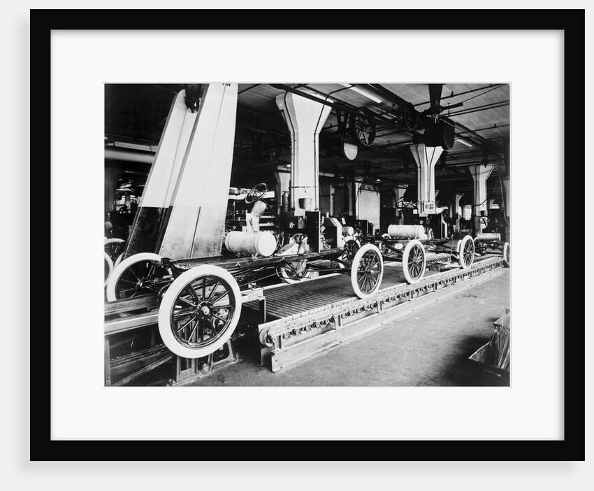 View of Assembly Line in Early Automobile Factory by Anonymous