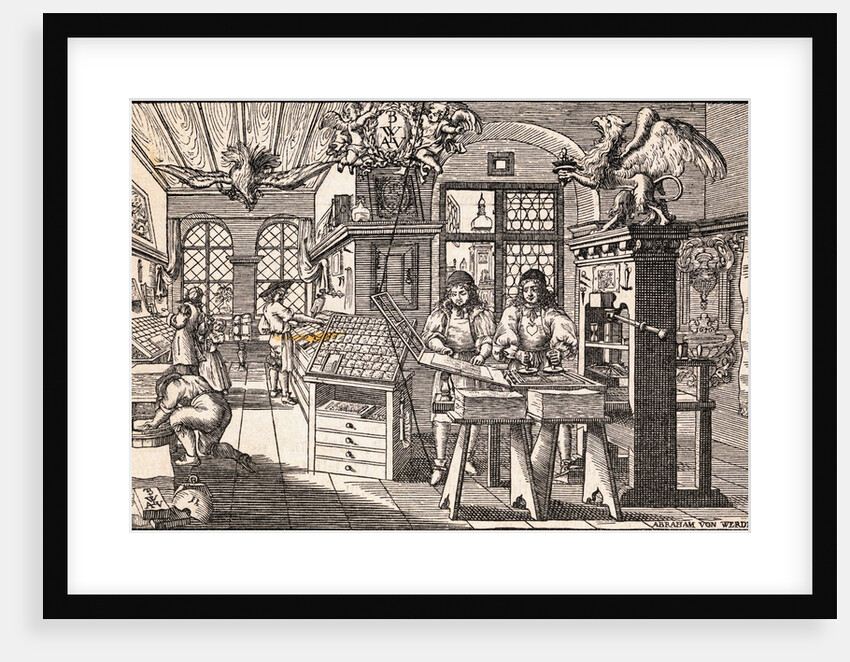 Men Working in Printing Press Production by Anonymous