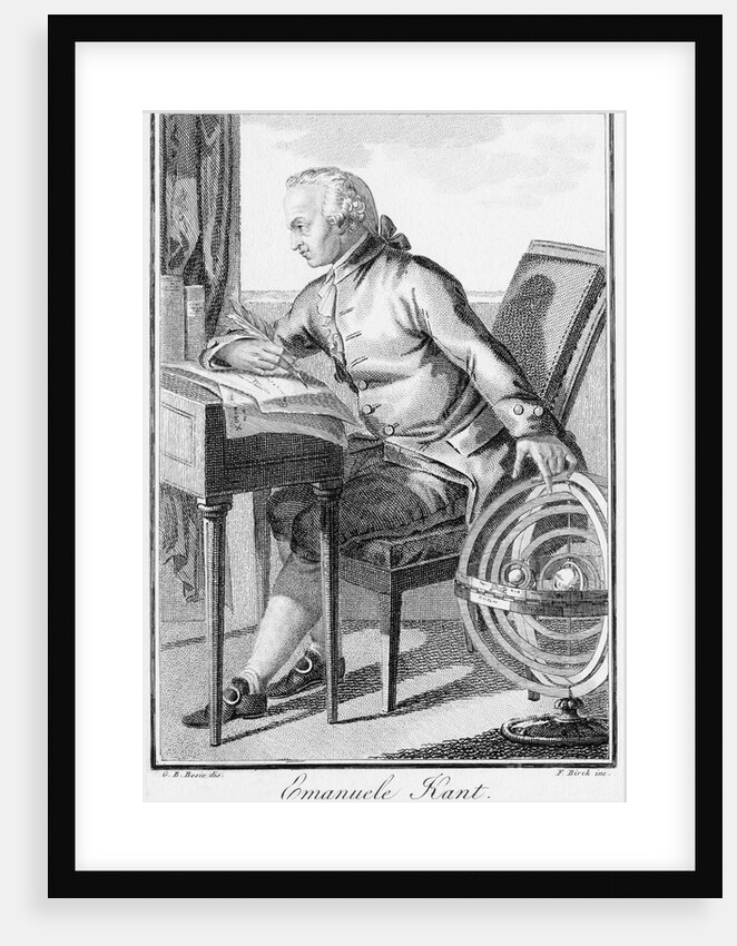 Engraving of Immanuel Kant at his Desk by Anonymous