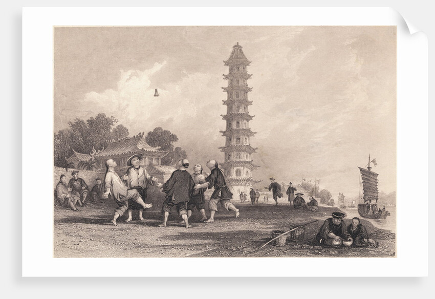 Chinese Men Playing Badminton by Anonymous