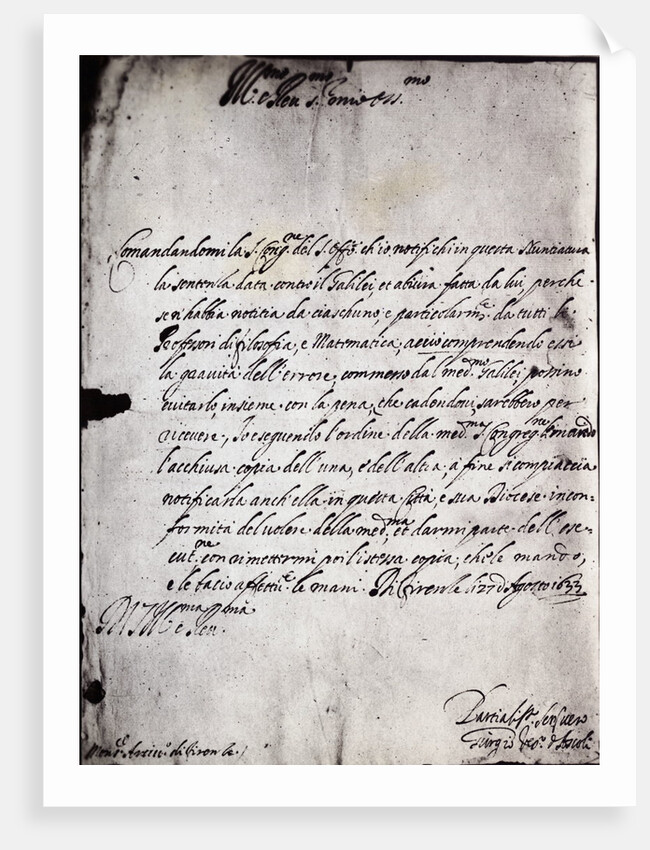 Letter in Script by Anonymous