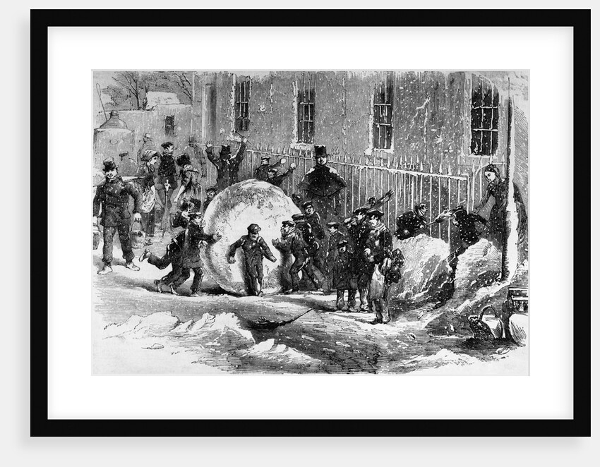 Children Making a Giant Snowball by Anonymous