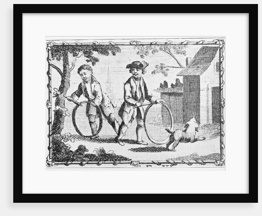 Children Playing with Hoops by Anonymous