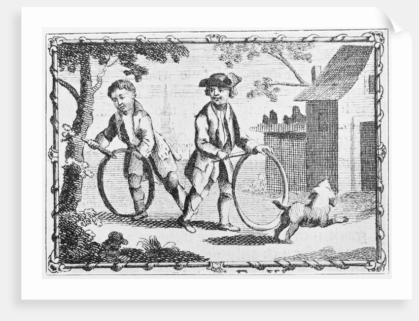 Children Playing with Hoops by Anonymous