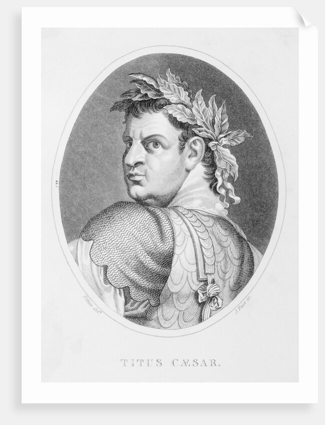 Oval Illustrated Portrait of Titus Caesar by Anonymous