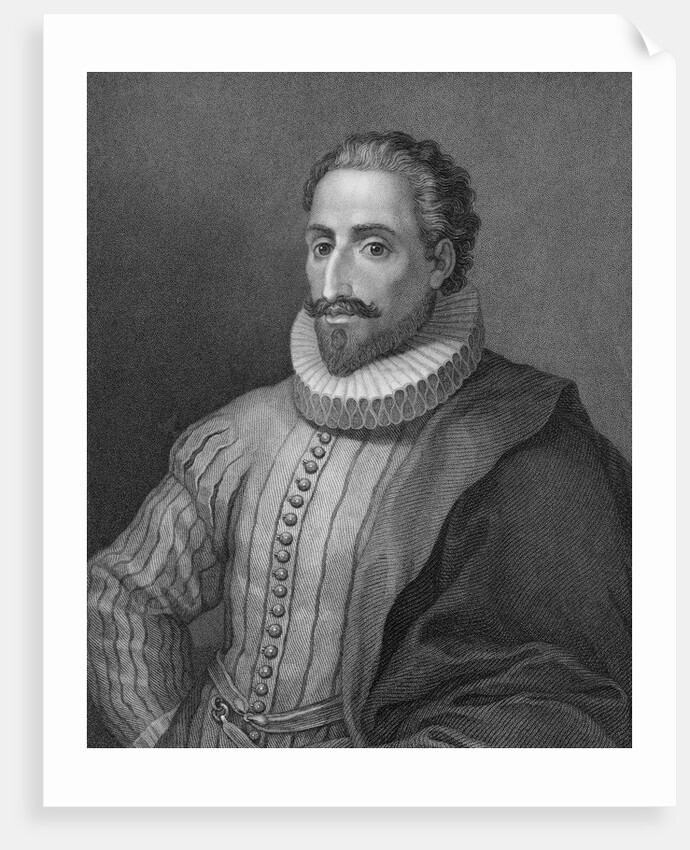 Portrait of Spanish Writer Miquel de Cervantes Famous for Don Quixote by Anonymous