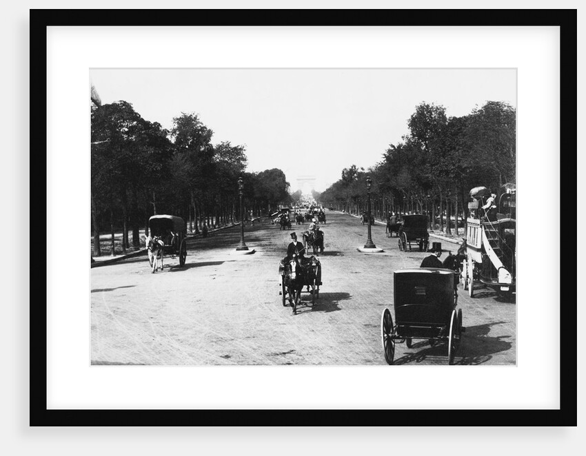 Horse Driven Carriages at Avenue Des Champs Elysees by Anonymous