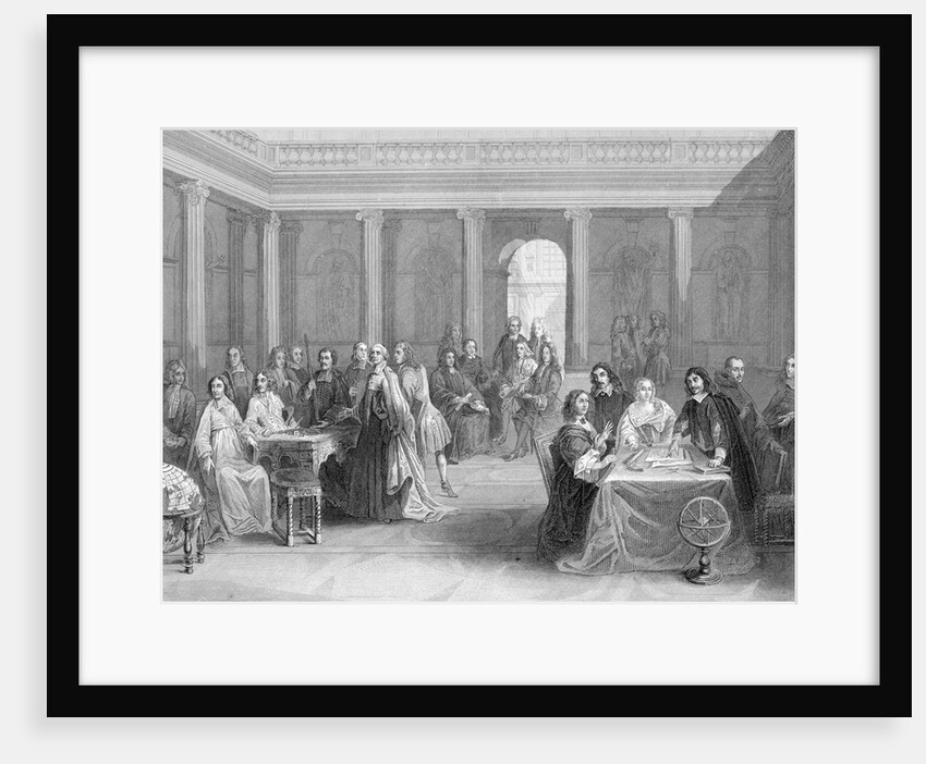 Rene Descartes Giving Geometry Demonstration by Anonymous