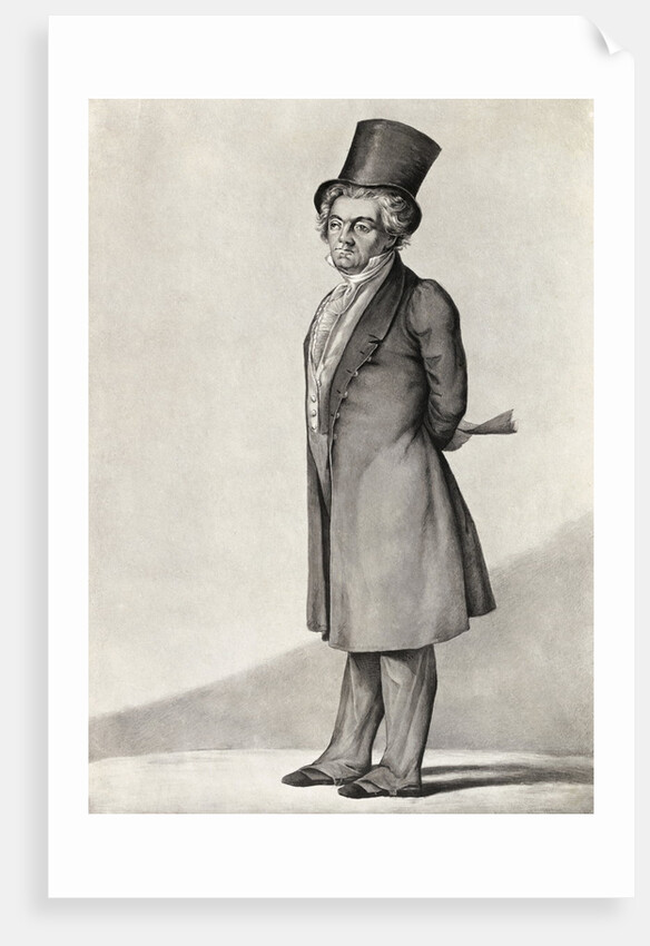 Illustration of Musician Beethoven in Formal Attire by Anonymous