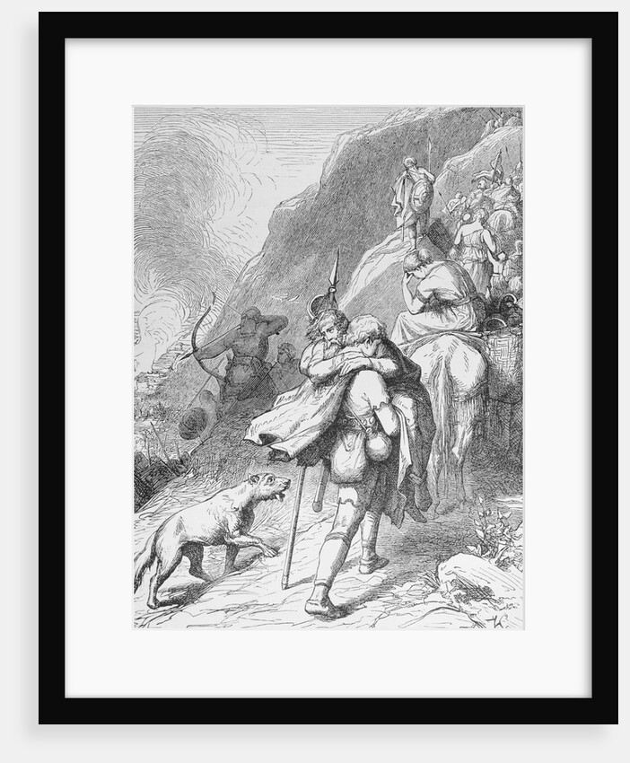 Illustration of Goths Retreating into Asturian Mountains by Anonymous