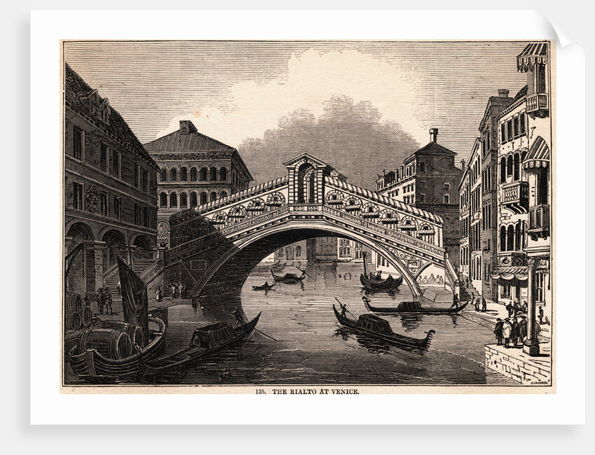 Illustration of Rialto over Grand Canal at Venice by Anonymous