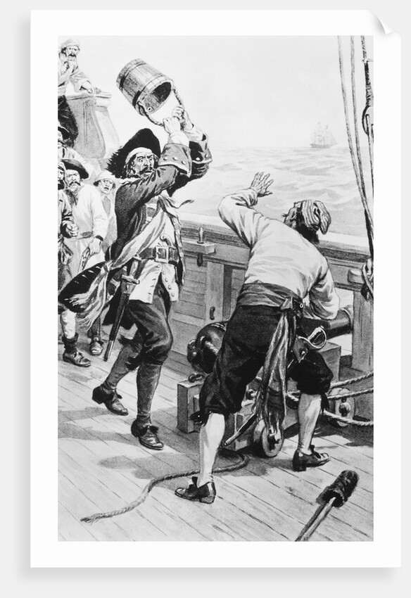 Pirate Kidd Swings Bucket at Crew Members by Anonymous