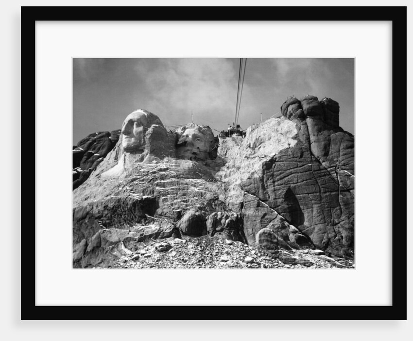 View of Mount Rushmore in Progress by Anonymous