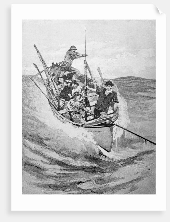Drawing of Whalers in Boat by Anonymous