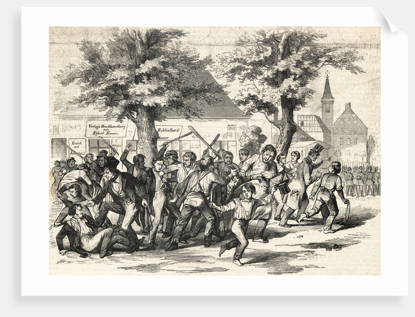 Demonstrators Fighting in Street by Anonymous
