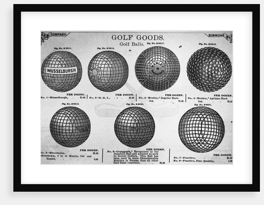 Display with Prices for Early Made Golf Balls by Anonymous