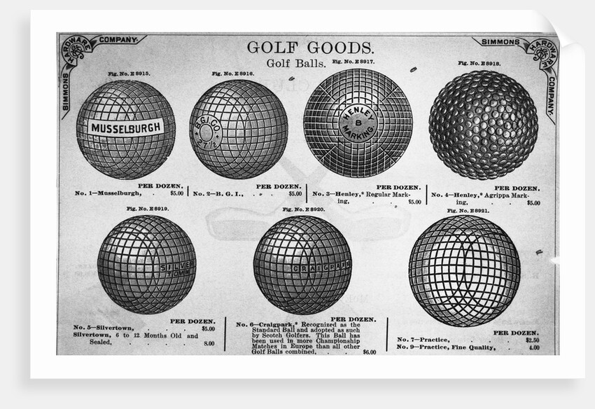 Display with Prices for Early Made Golf Balls by Anonymous