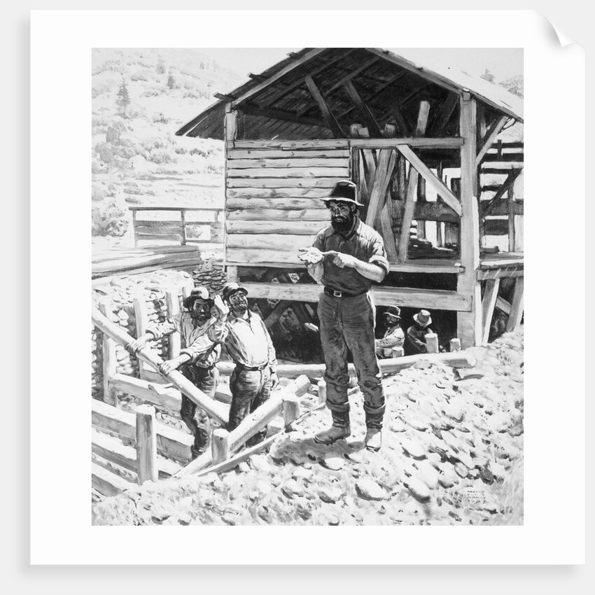 James W. Marshall Discovering Gold by Anonymous