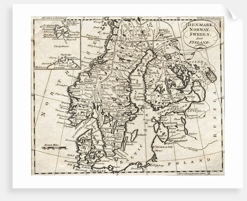 Map of Denmark, Norway, Sweden and Finland by Anonymous