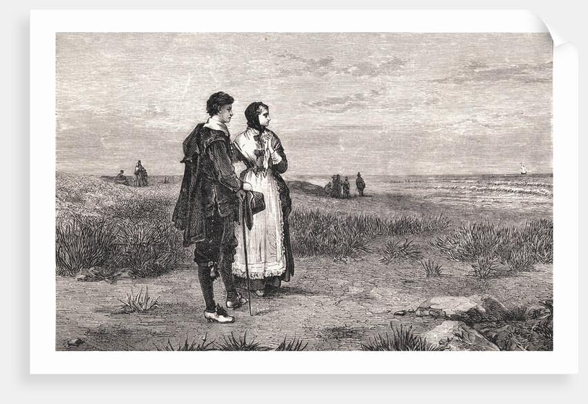 Colonists Watching Mayflower Leave New World by Anonymous